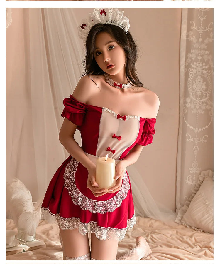 Cosplay clothing Maid outfit Lolita lace puffy skirt Women's Halloween costumes Adult costume sexy lingеrie set sexy. items xxx