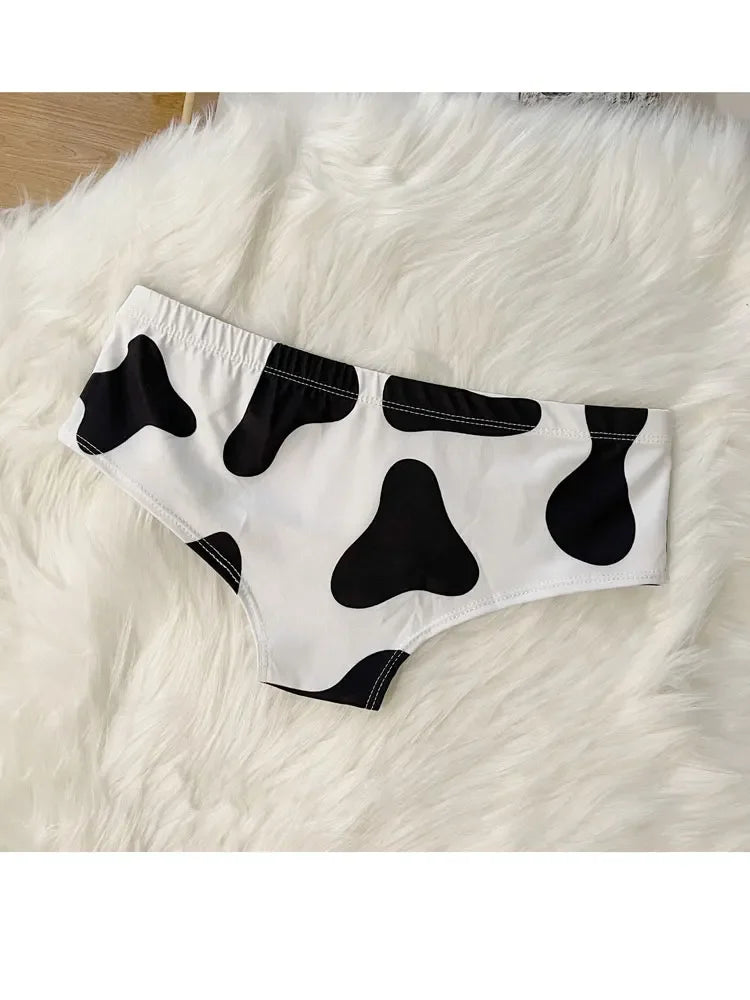 Sexy Women's Panties Low Waisted Push Up Wrap Hip Briefs Underwear Breathable Cow Fashion Lingerie Underpants Woman Clothing