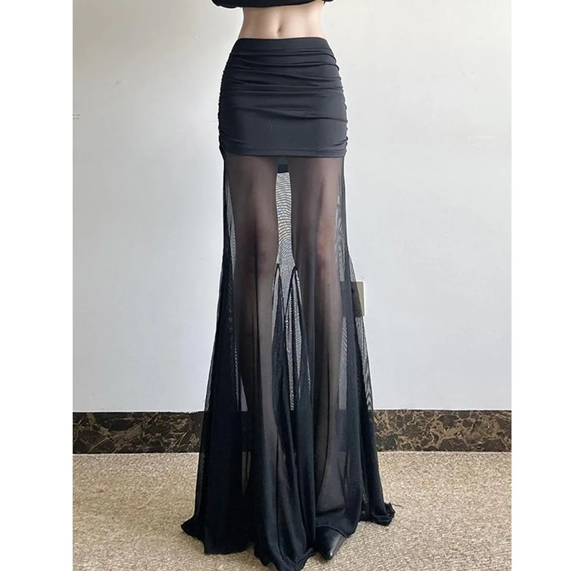 Sexy Mermaid Long Skirt with Me Splice High Waist f Body Skirt for Women Summer New Sle Personali Temperament Hot Girl