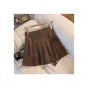Spring Summer New High-Waisted Mini Dress Preppy Style Age-Reducing Slimming Anti-Exposure Pure Desire Versatile Plaid Skirt