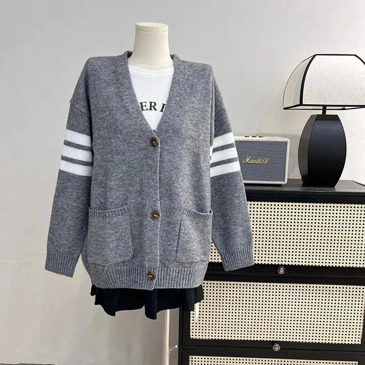 2025 autumn new slim small fragrant style casual and lazy style Korean version sweater jacket knitted cardigan women's top