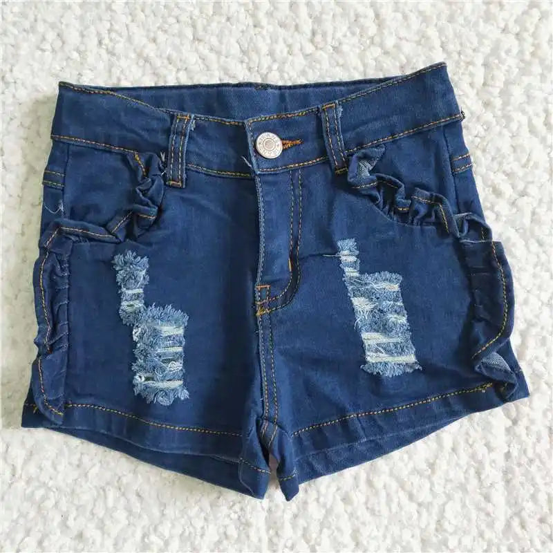Baby Girl Cow Print Ripped Denim Shorts | Toddler Summer Style