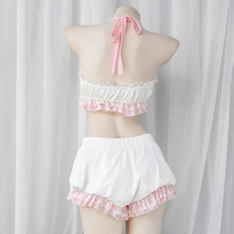 Sweet & Sexy Lolita Maid Pajamas | Kawaii Lace Sleepwear Set