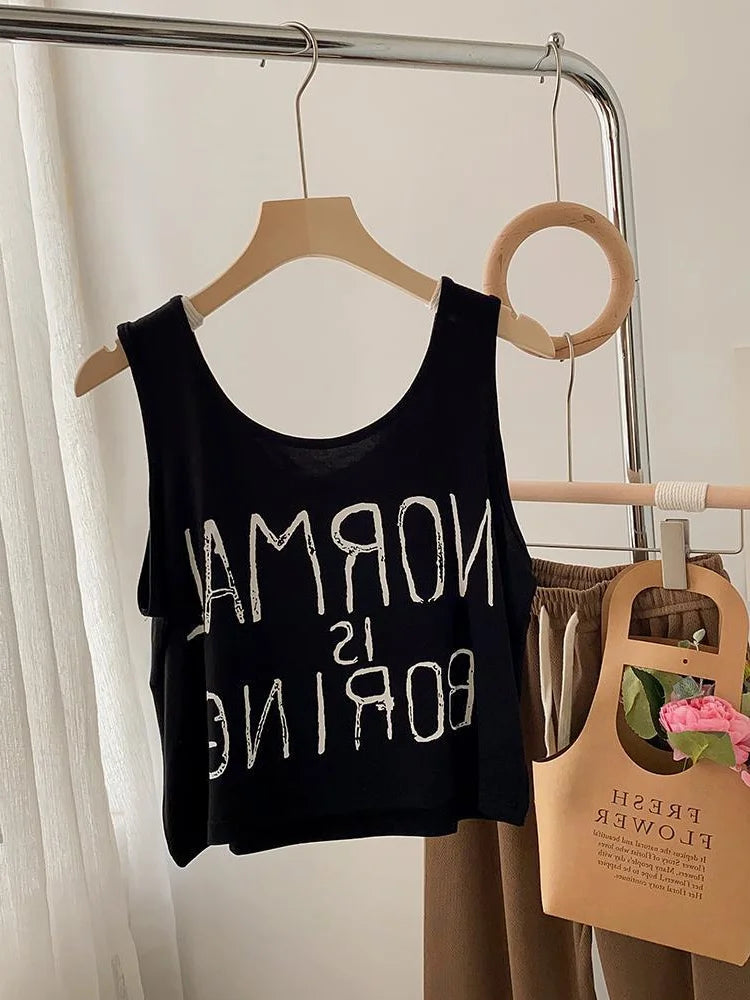 plus Size Women's Tank Top Loose Short Sleeveless Base Layer Slimming Trendy Ins Women's Fashion Summer Commute Style 2300 Po...