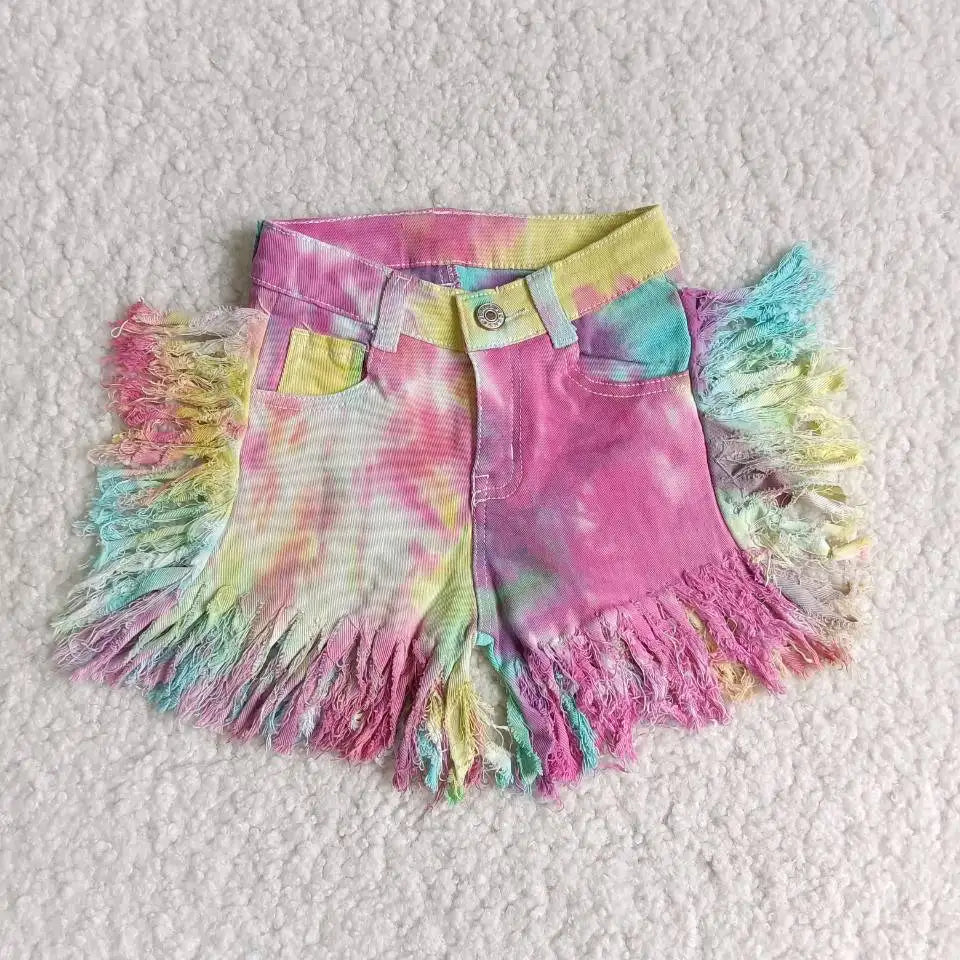 Baby Girl Cow Print Ripped Denim Shorts | Toddler Summer Style