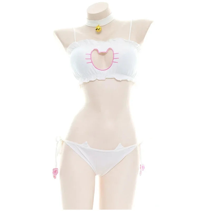 Kawaii Anime Cat Cosplay Lingerie Set | Sexy Bra & Panties