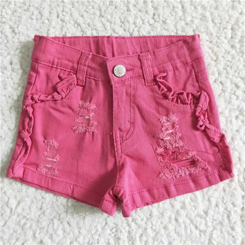 Baby Girl Cow Print Ripped Denim Shorts | Toddler Summer Style