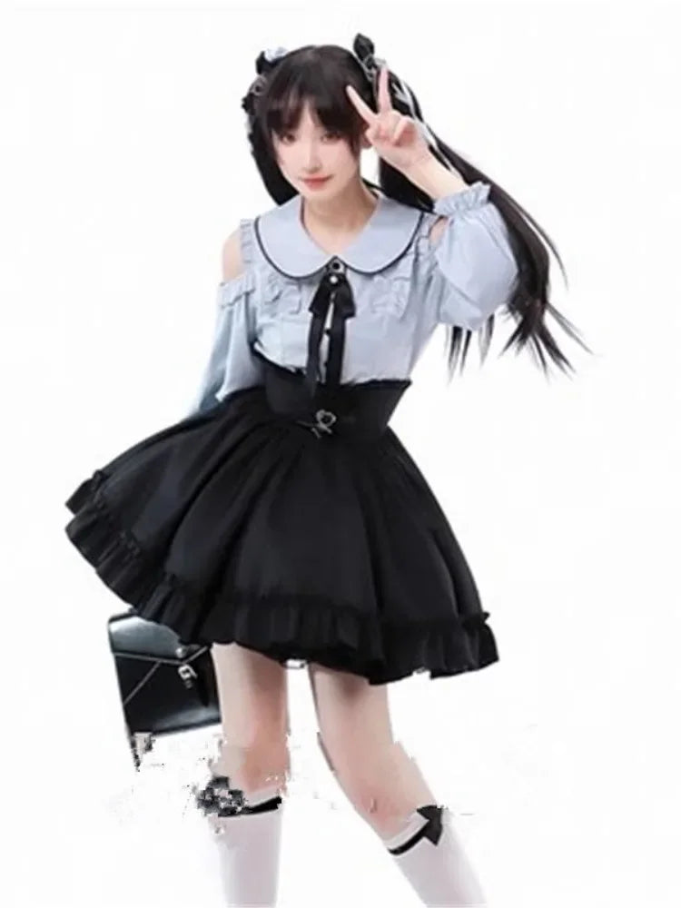 2025 Japanese Black Short Skirt Vintage Gothic Ruffled Mini Skirts Lolita Harajuku Ball Gown Faldas Y2k Aesthetic Pleated Cake