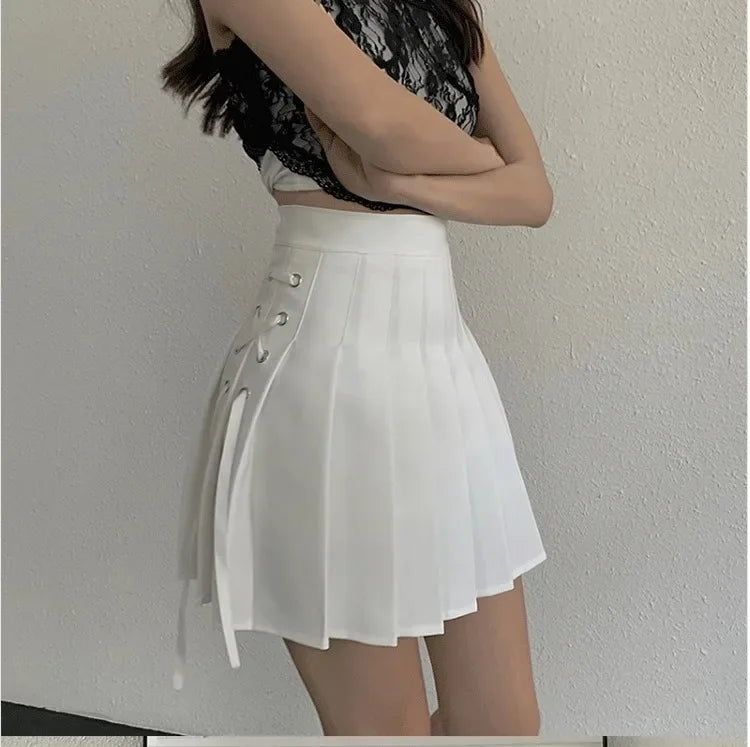 Spring Summer New High-Waisted Mini Dress Preppy Style Age-Reducing Slimming Anti-Exposure Pure Desire Versatile Plaid Skirt