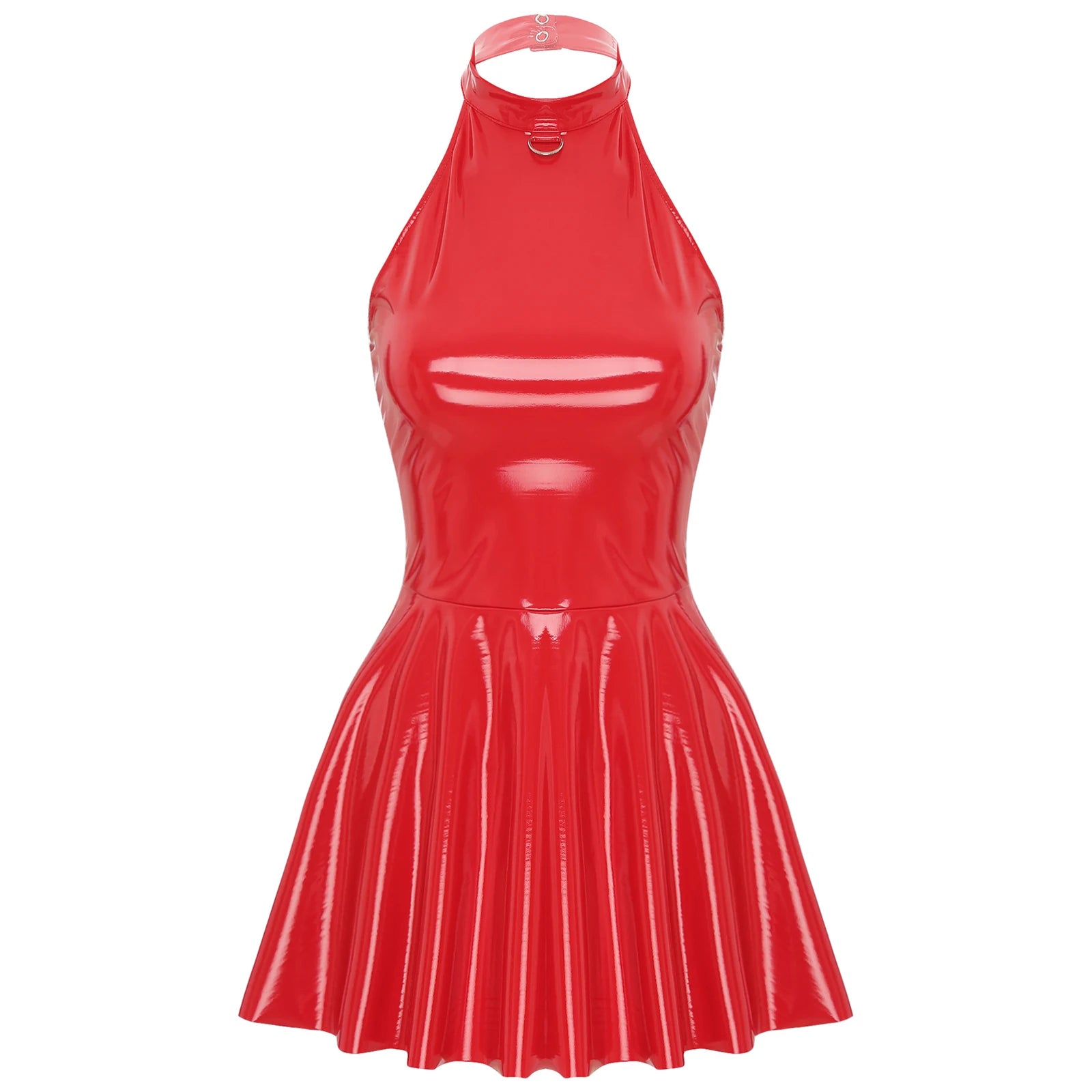 Wetlook Patent Leather Mini Dress | Sexy Club & Party Halter