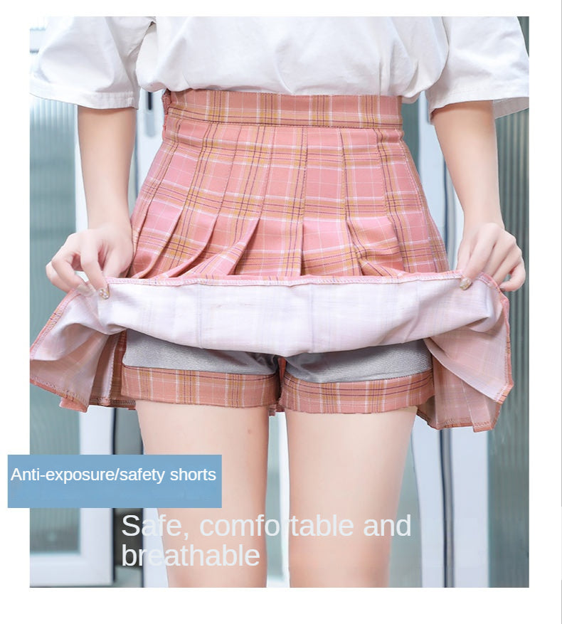 Pleated Skirt For Women 2023 Summer Grey Plaid  A-Line High Waist Mini Faldas Korean Style College Style Girl Black Short Skirts