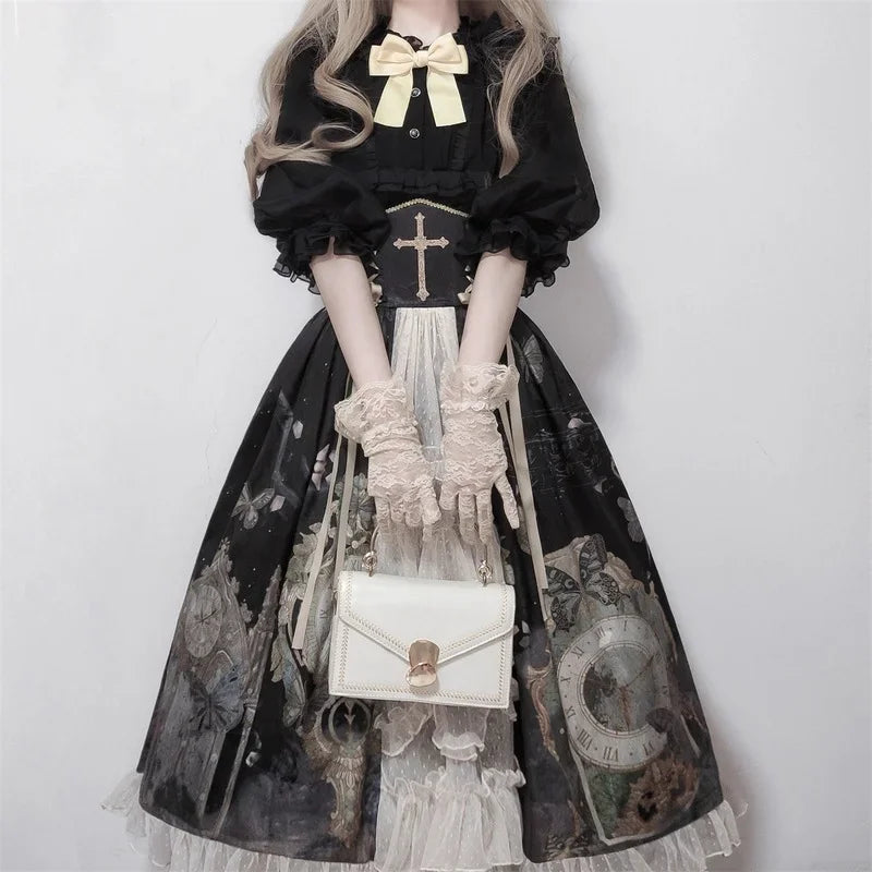 Victorian Gothic Kawaii Lolita Set | Butterfly Princess Dress