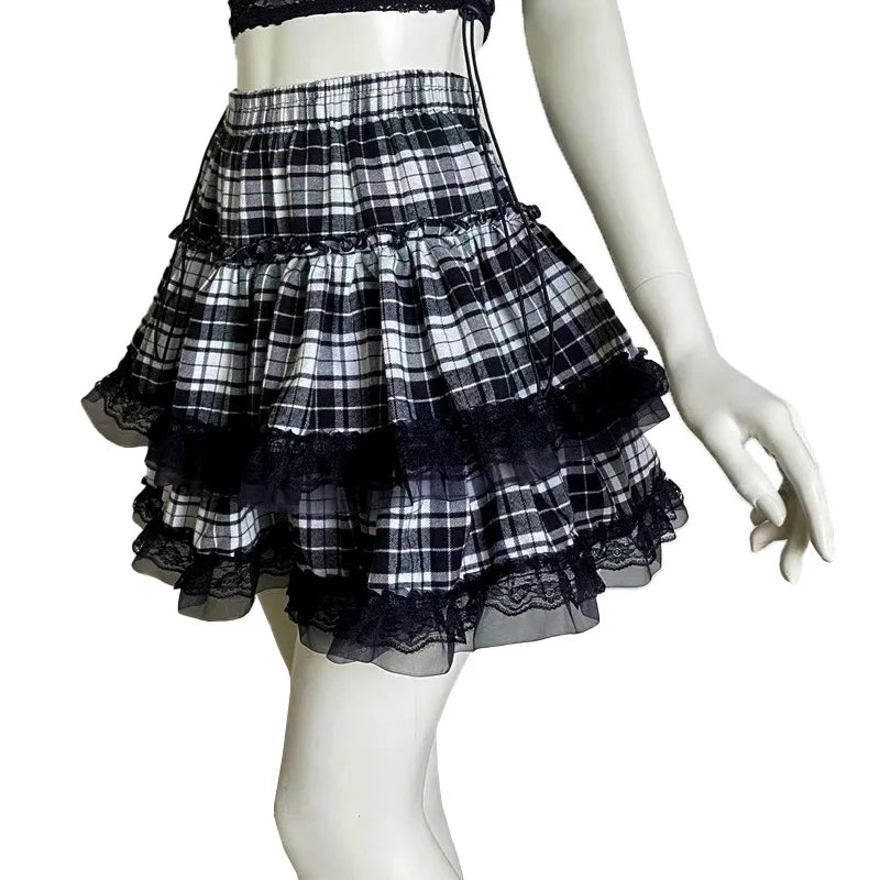 Gothic Punk Harajuku Lace Skirt | Cosplay & Party Style