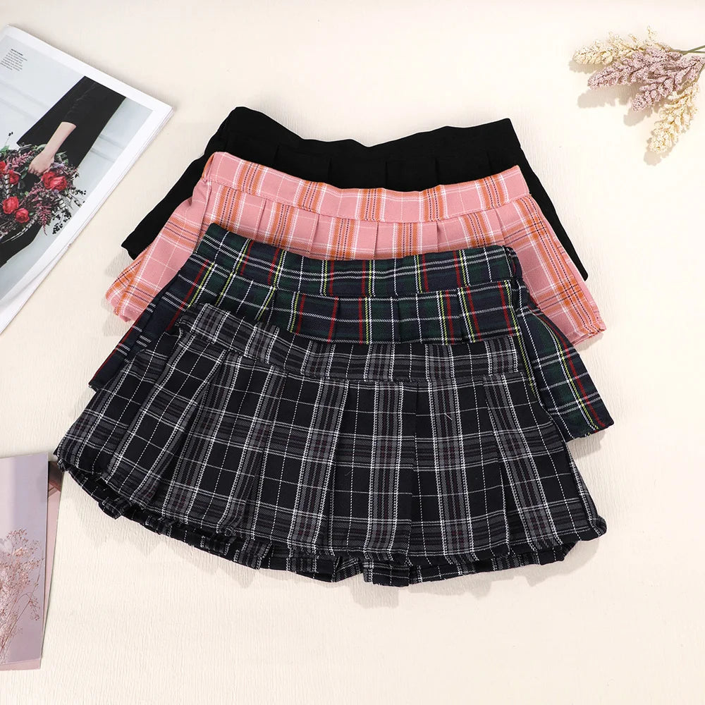 Sexy Women Ultra Short Jk Skirts Plaid Pleated Skirt Japanese Cute Girl Half-body Skirt Erotic Studentwear Clubwear Mini Skirt