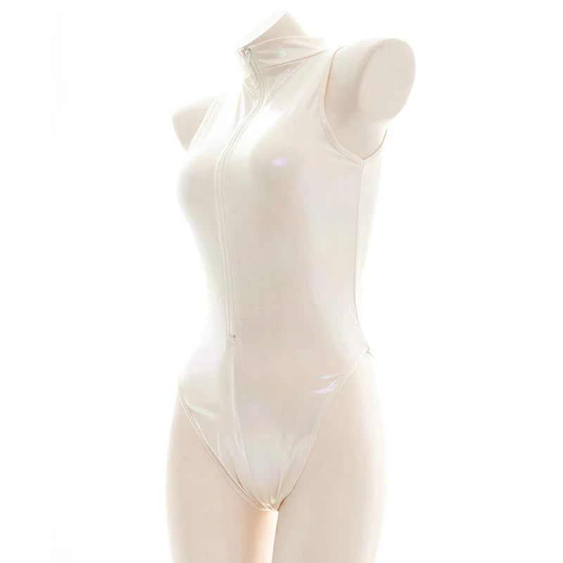 Anime Laser Reflective Bodysuit - High Collar Cosplay Swimsuit
