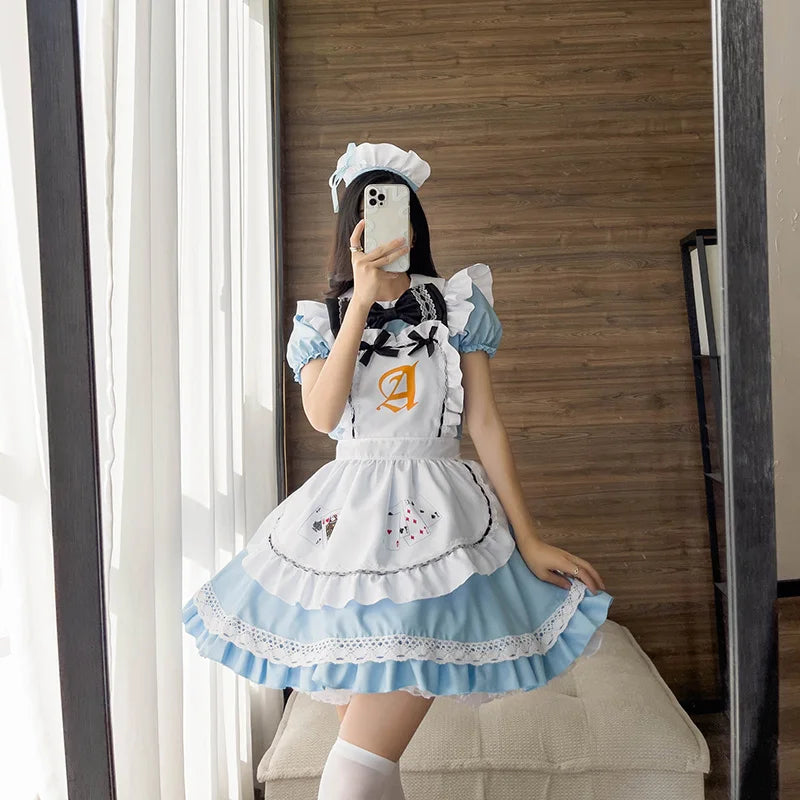 Alice Playing Cards Lolita Maid Cosplay Dress