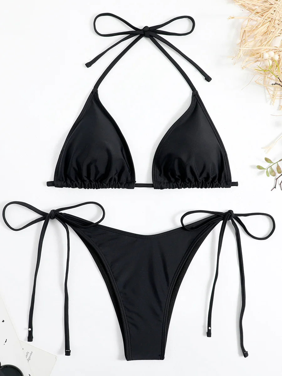 Sexy Lace-Up Micro Bikini Set | Thong Swimwear