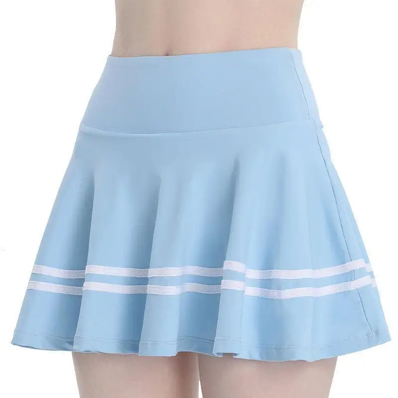 High Waist Yoga Pants Skirt High Waist Running Badminton Qui Dry Pleated Skirt Fake Two-Piece Sportswear for Women