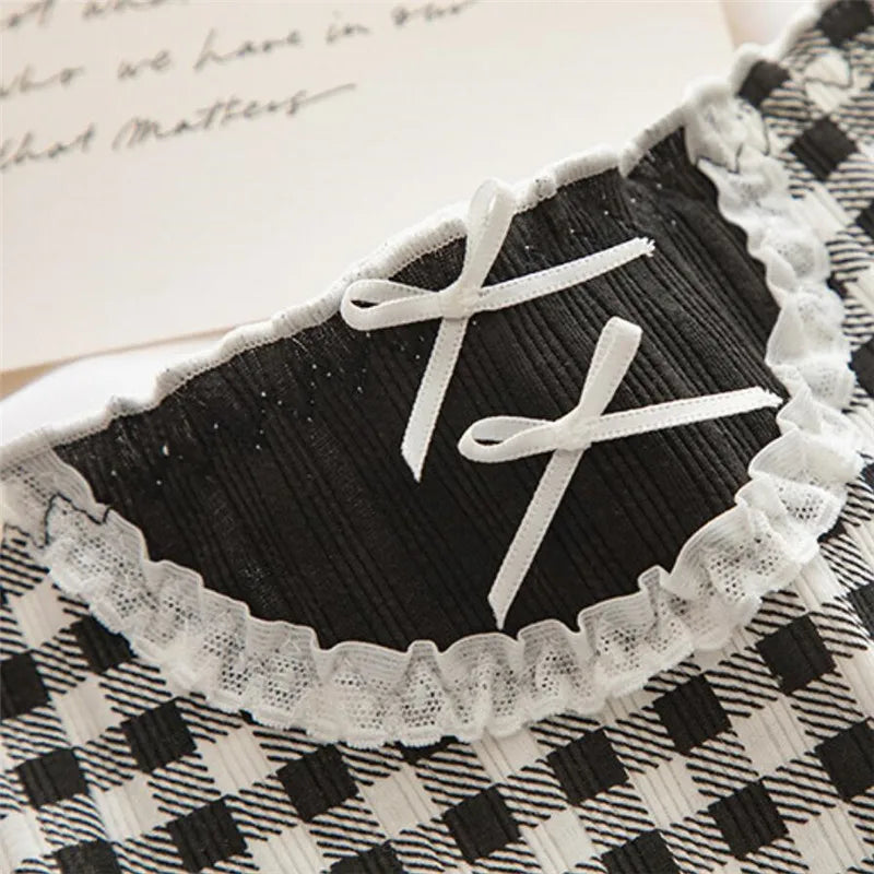 Kawaii Lolita Bow Cotton Panties | Mid-Waist Antibacterial Briefs