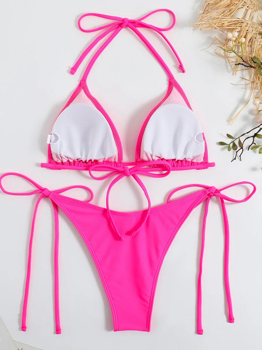 Sexy Lace-Up Micro Bikini Set | Thong Swimwear