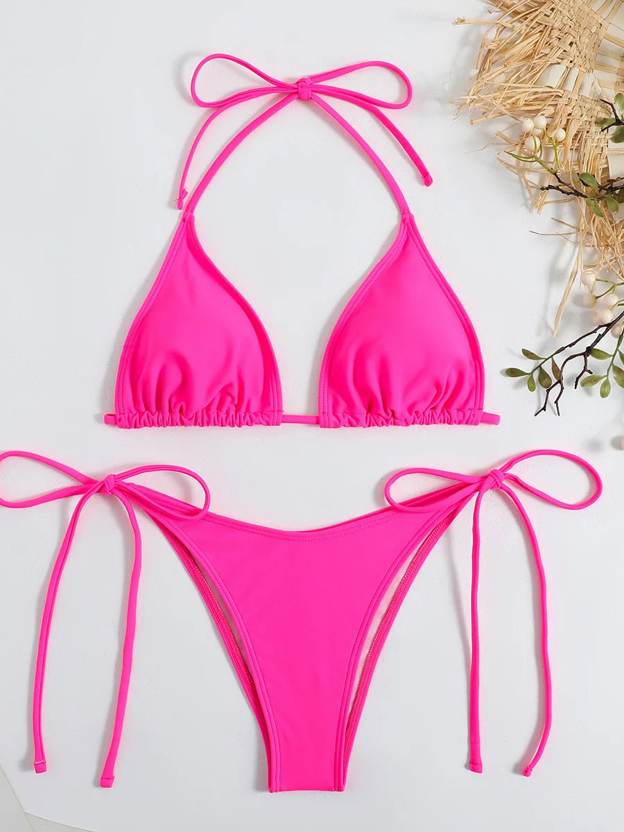 Sexy Lace-Up Micro Bikini Set | Thong Swimwear
