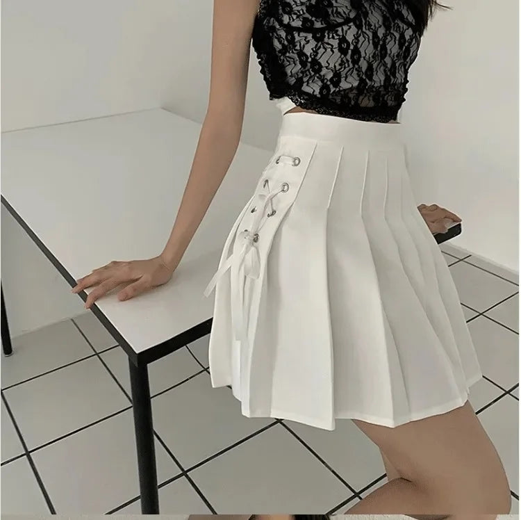 Spring Summer New High-Waisted Mini Dress Preppy Style Age-Reducing Slimming Anti-Exposure Pure Desire Versatile Plaid Skirt