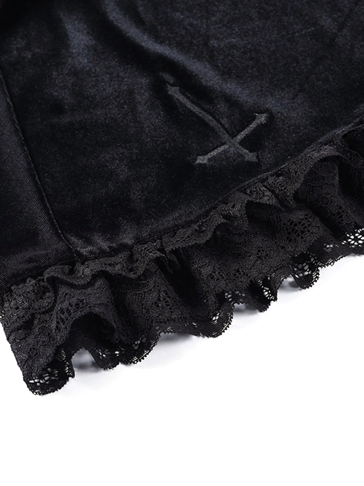 2024  Punk Cross Pattern Mini Skirt Y2K Grunge Gothic Black Lace High Waist Pleated A-line Skirt Vintage Women E-girl Clothes