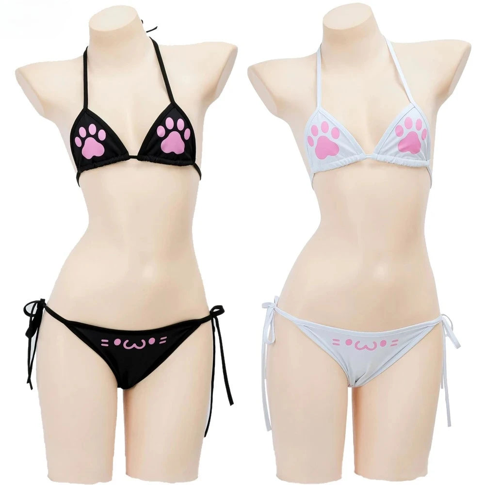 Kawaii Cat Paw Bikini Set - Anime Cosplay Lingerie