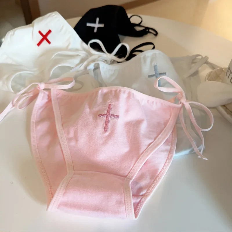 Cosplay Nurse Lolita Low-Rise Cotton Thong Panties