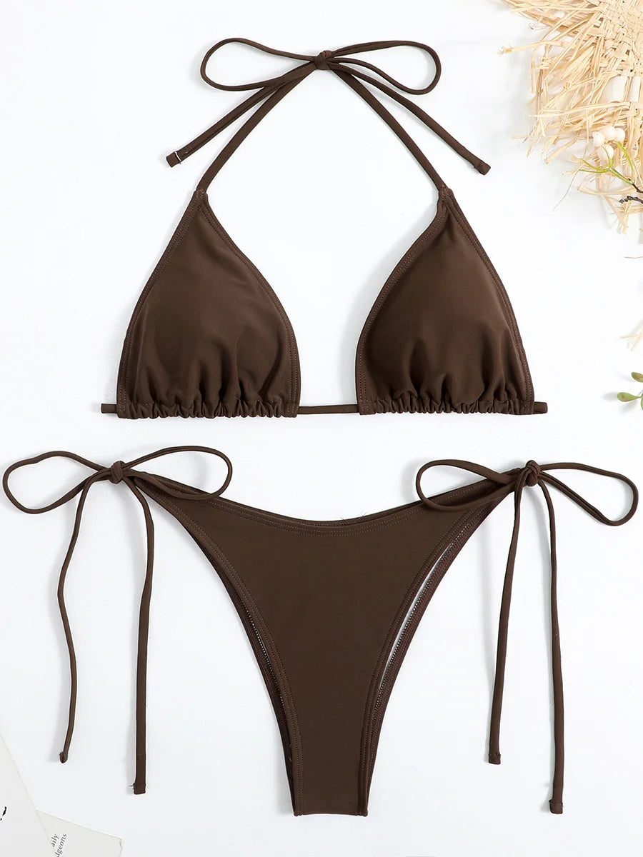 Sexy Lace-Up Micro Bikini Set | Thong Swimwear
