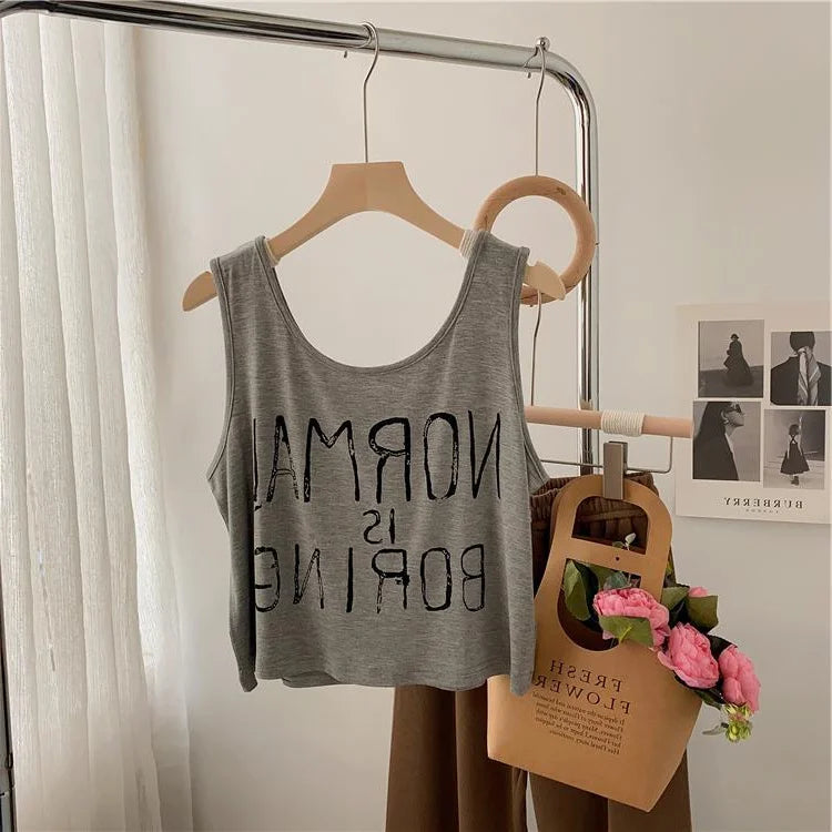 plus Size Women's Tank Top Loose Short Sleeveless Base Layer Slimming Trendy Ins Women's Fashion Summer Commute Style 2300 Po...