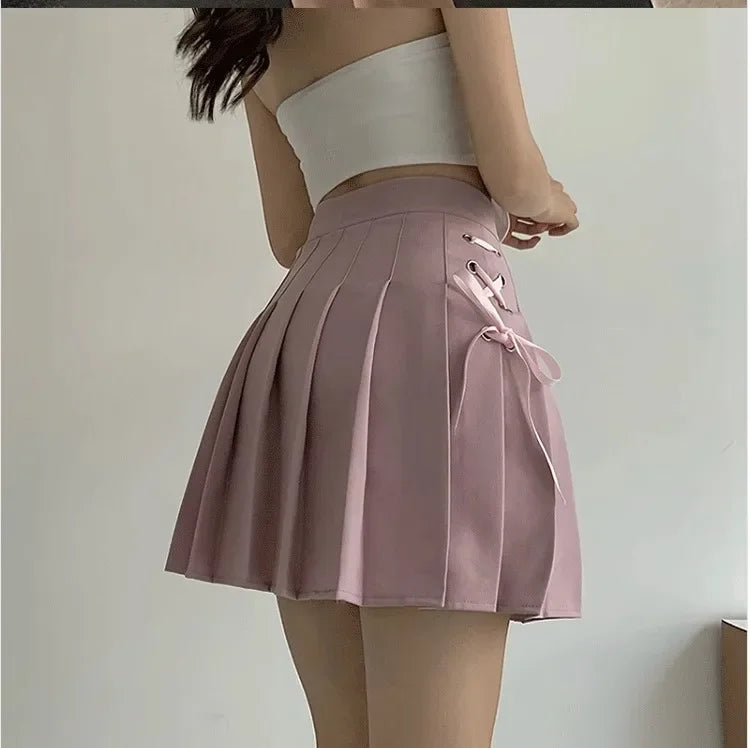 Spring Summer New High-Waisted Mini Dress Preppy Style Age-Reducing Slimming Anti-Exposure Pure Desire Versatile Plaid Skirt