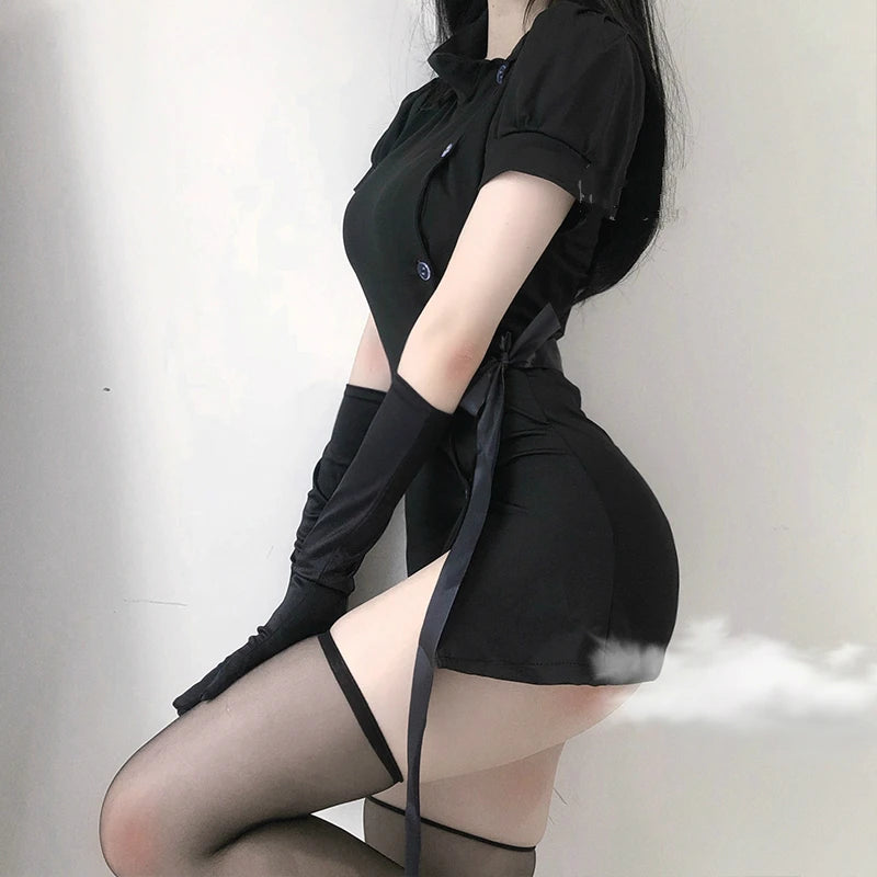 Harajuku Punk Nurse Cosplay: Sexy Ultrashort Dress Set