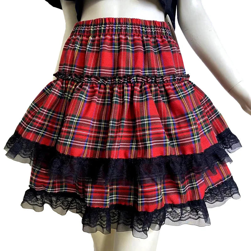 Gothic Punk Harajuku Lace Skirt | Cosplay & Party Style