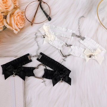 Gothic Lace Garter Belt | Heart Bowknot Punk Leg Ring Harness