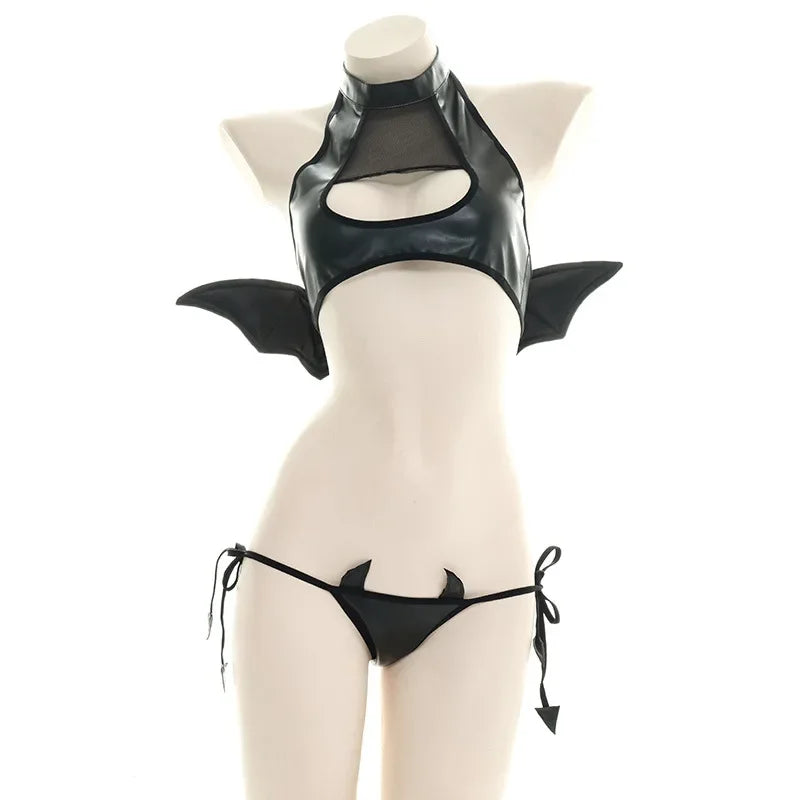 Little Devil Patent Leather Lingerie Set | Exotic Roleplay