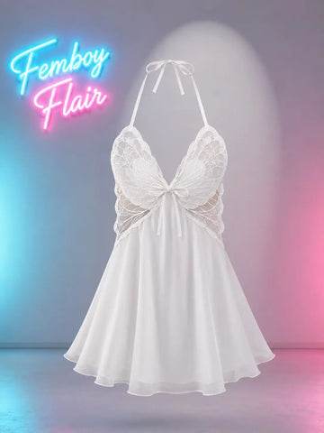 Sexy Backless Asymmetrical Nightgown | Butterfly Tie Sleep Dress