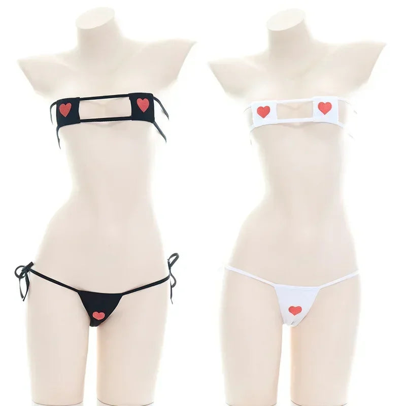 Sexy Kawaii Lolita Mini Bikini Set | Heart Bandage Lingerie
