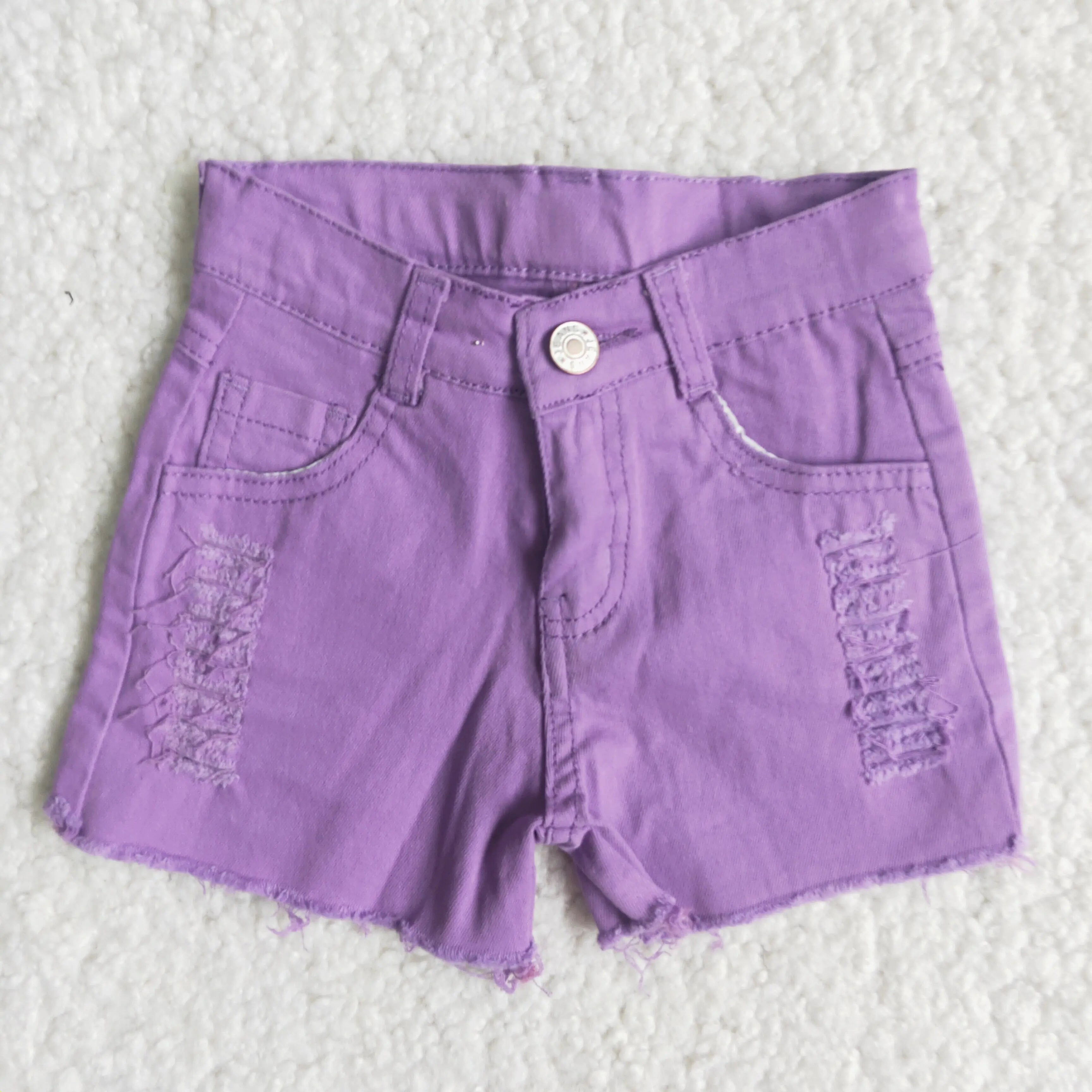 Baby Girl Cow Print Ripped Denim Shorts | Toddler Summer Style