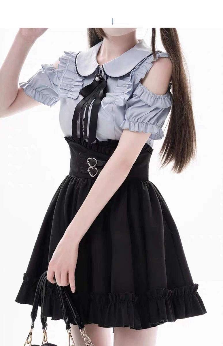 2025 Japanese Black Short Skirt Vintage Gothic Ruffled Mini Skirts Lolita Harajuku Ball Gown Faldas Y2k Aesthetic Pleated Cake