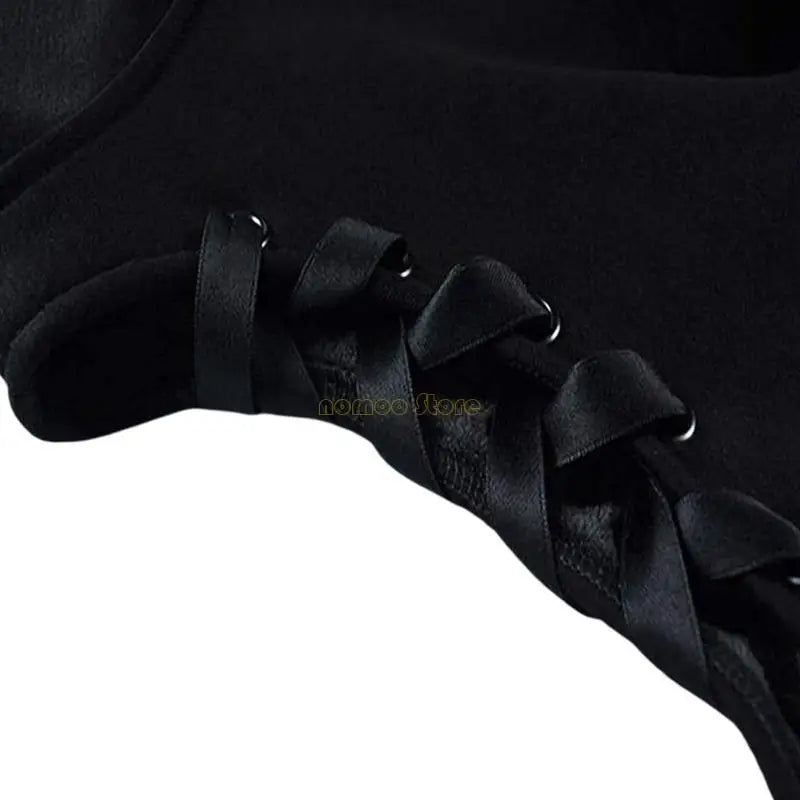 31BF Womens for Cat Ears Long Sleeve Hoodies Hollow Out Cold Shoulder Lace-Up Loose Crop Top Harajuku Graphic Sweatshirt