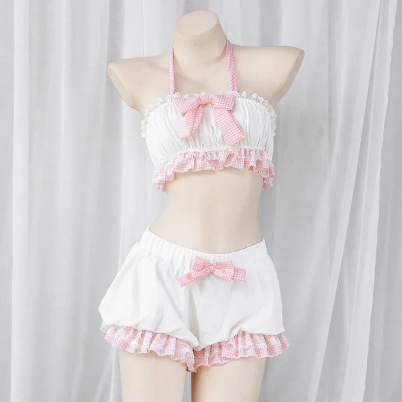 Sweet & Sexy Lolita Maid Pajamas | Kawaii Lace Sleepwear Set