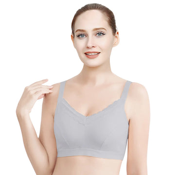 Mastectomy Bra with Pockets for Breast Forms, Soft Wire-Free Cotton