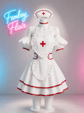 Sweet Heart Hollow Lolita Maid Cosplay Dress | Nurse Outfit Set